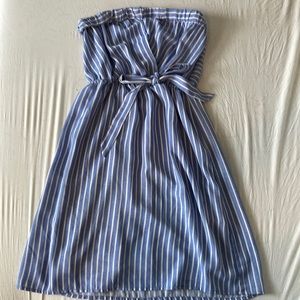 Striped strapless sundress